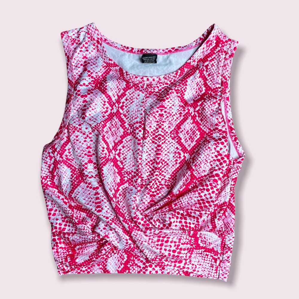 Red Fox Snake Print Crop Top